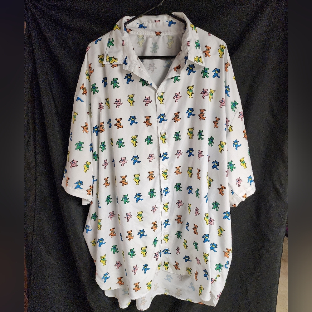 Grateful Dead Colorful Bear Print Men's Shirt